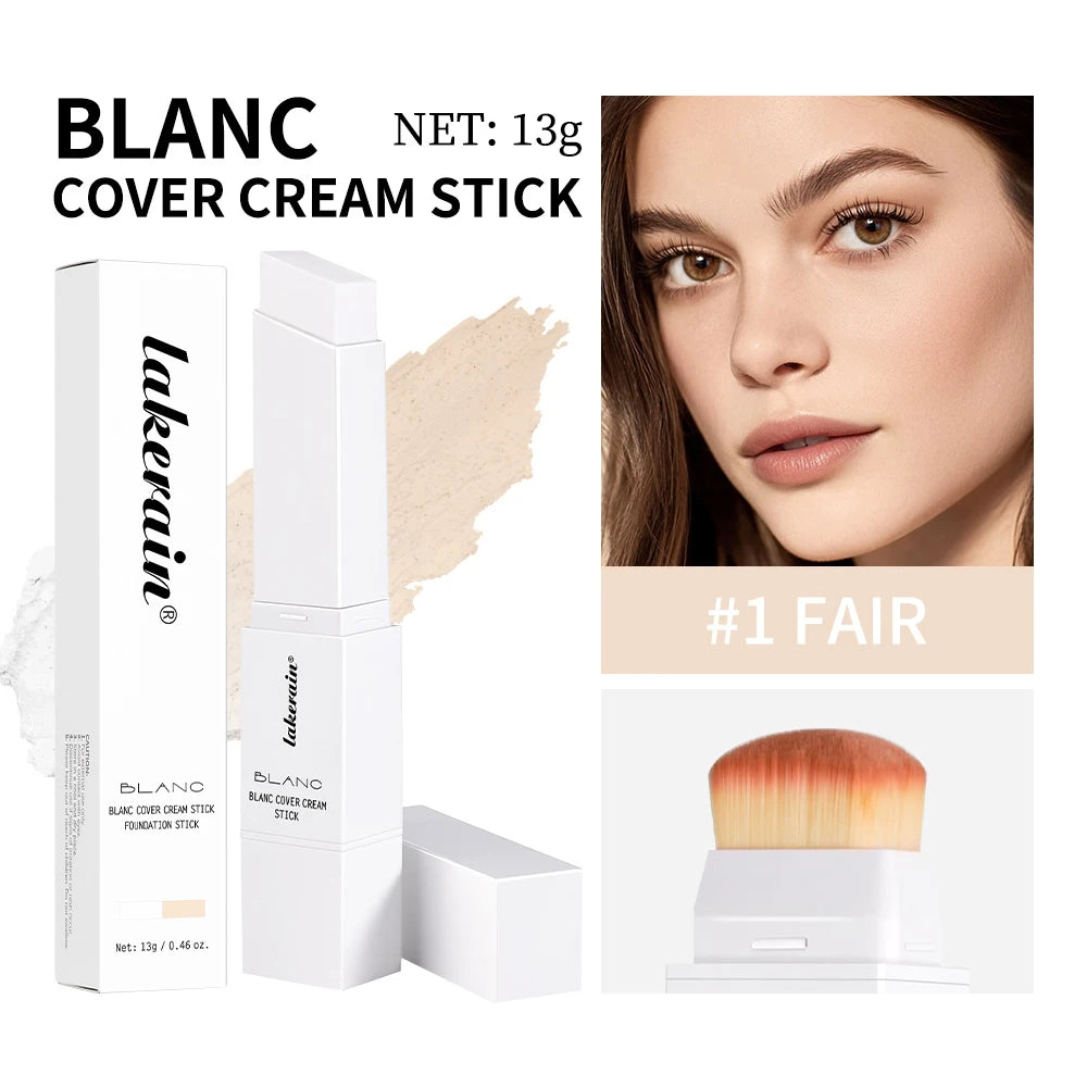 Color-changing Foundation Stick Blanc Foundation Korean Makeup Base High Coverage Concealer Natural Nude 2 IN 1 Foundation Stick