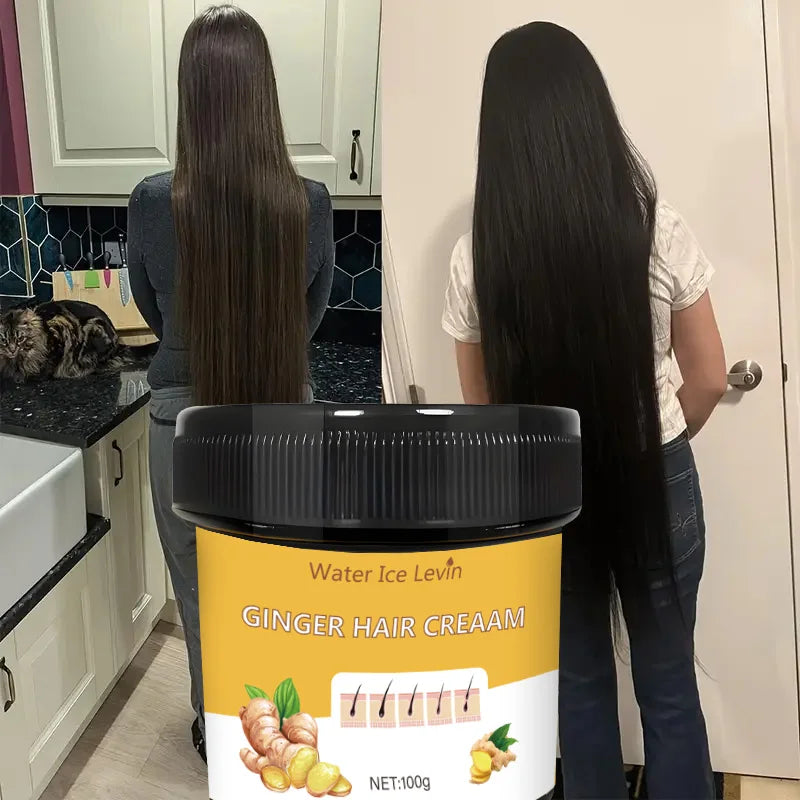 Ginger Scented Hair Cream, Moisturizing Scalp Massage Conditioner with Natural Ginger Extract, Nourishing and Soothing Dry Hair, Suitable for Normal Hair Types