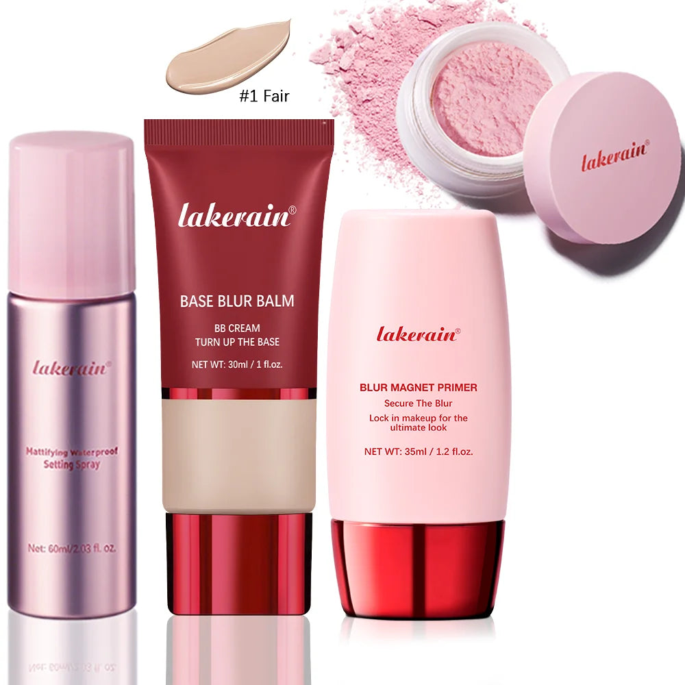 Ultimate Blurring Setting Powder Travel Size Set Waterproof Setting Spray Blur Magnet Primer BASE BLUR BALM Oil Control Kit
