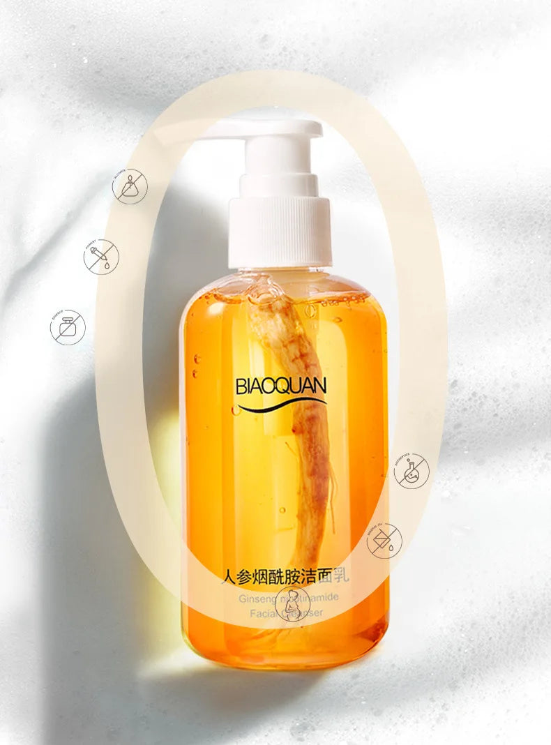 200ml Ginseng Niacinamide Facial Cleanser for Controlling Oil and Moisturizing The Face Skin for Face Beauty