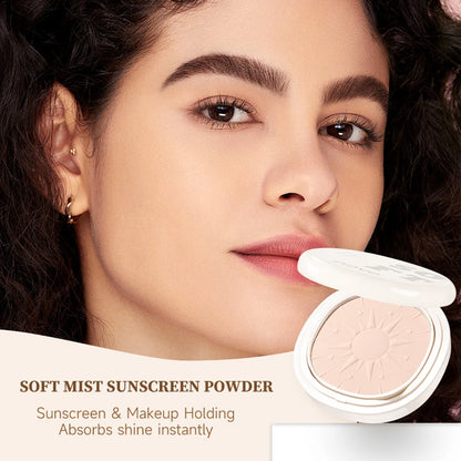 SPF30+Sunscreen Setting Powder - 24-Hour Oil Control, Long-Lasting Concealer, Waterproof, Sweat-Proof, Vitamin E