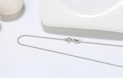 Rinntin Solid 925 Sterling Silver 1.0mm Side Chain Necklace for Women Girls Elegant Necklace Fine Jewelry 40/45/50/55/60cm SC18