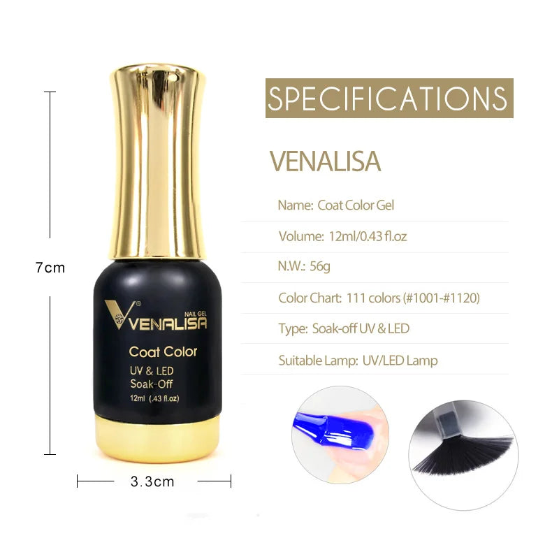 120pcs*12ml Venalisa Gel Polish Set Vernish Color Gel Polish TPO FREE Color For Nail Art Design Whole Set Nail Gel Enamel Kit