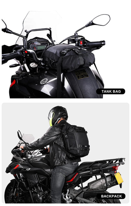 Rhinowalk Motorcycle Back Seat Bag 10/20/30L Waterproof Multifunctional Saddle Side Luggage Bag cycling backpack Universal