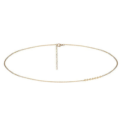 Stainless Steel Waist Chain Rhinestone Crystal Belly Body Chain For Women Minimalist Beach Bikini Sexy Body Jewelry