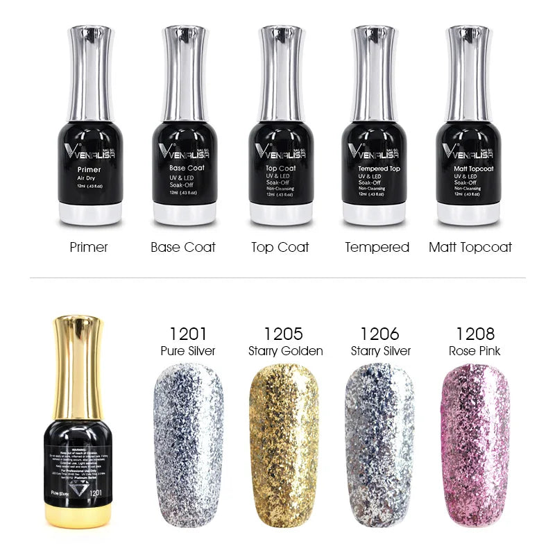 120pcs*12ml Venalisa Gel Polish Set Vernish Color Gel Polish TPO FREE Color For Nail Art Design Whole Set Nail Gel Enamel Kit