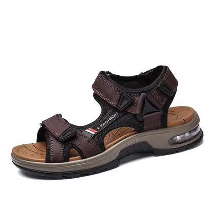 Brand Summer Men's Sandals Genuine Leather Men Slippers Gladiator Men Beach Sandals Soft Comfortable Outdoors Wading Shoes 38-46