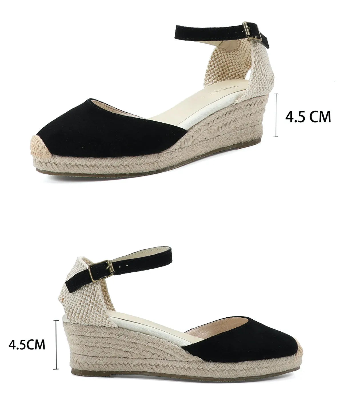 Espadrilles Wedge Flatform Women's Sandals Genuine Cow Suede Leather Sandals