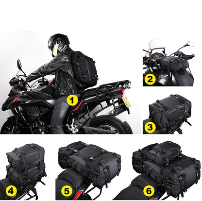 Rhinowalk Motorcycle Back Seat Bag 10/20/30L Waterproof Multifunctional Saddle Side Luggage Bag cycling backpack Universal