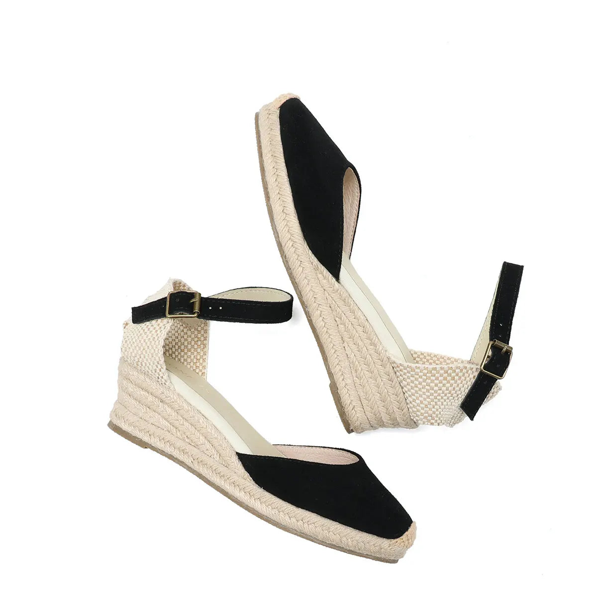 Espadrilles Wedge Flatform Women's Sandals Genuine Cow Suede Leather Sandals