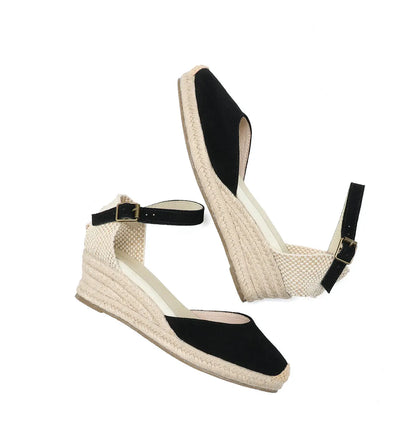 Espadrilles Wedge Flatform Women's Sandals Genuine Cow Suede Leather Sandals