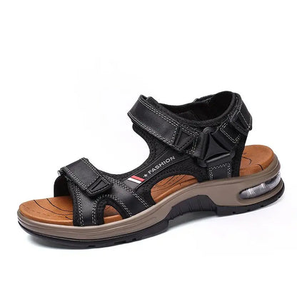 Brand Summer Men's Sandals Genuine Leather Men Slippers Gladiator Men Beach Sandals Soft Comfortable Outdoors Wading Shoes 38-46