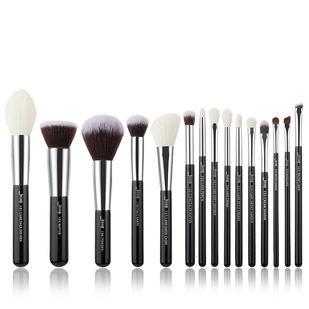 Jessup Makeup Brushes Set 15pcs Professional Makeup Brush Foundation Powder Eyeshadow Blender Liner Blusher Brochas