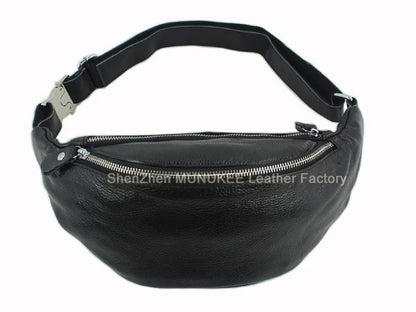 Fashion Genuine Leather waist bag for men fanny pack Leather belt bag waist pack bum bag money belt waist pouch molle pochete