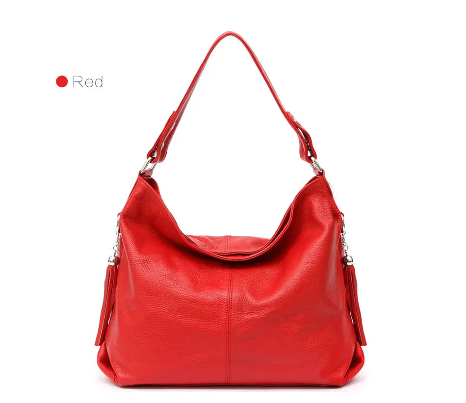 Zency 2026 New Fashion Soft Real Genuine Leather Tassel Women Handbag Elegant Ladies Hobo Shoulder Bag Messenger Purse Satchel