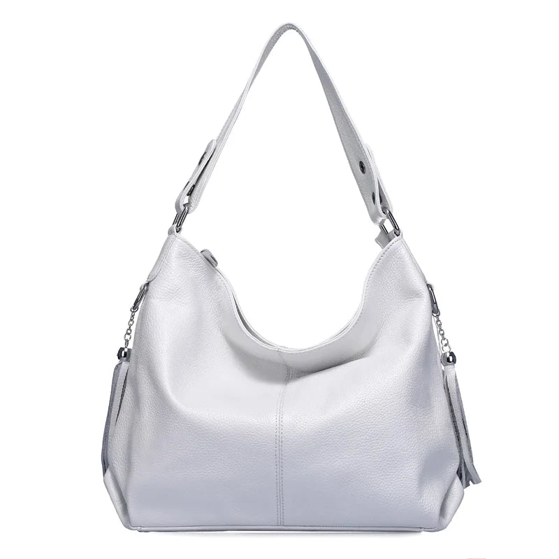 Zency 2026 New Fashion Soft Real Genuine Leather Tassel Women Handbag Elegant Ladies Hobo Shoulder Bag Messenger Purse Satchel