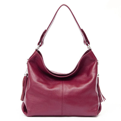 Zency 2026 New Fashion Soft Real Genuine Leather Tassel Women Handbag Elegant Ladies Hobo Shoulder Bag Messenger Purse Satchel