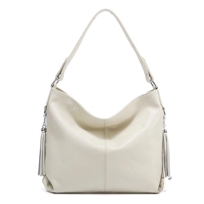 Zency 2026 New Fashion Soft Real Genuine Leather Tassel Women Handbag Elegant Ladies Hobo Shoulder Bag Messenger Purse Satchel
