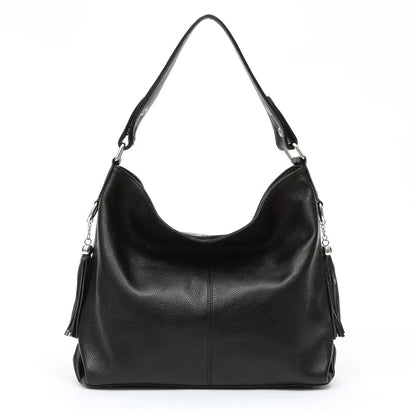 Zency 2026 New Fashion Soft Real Genuine Leather Tassel Women Handbag Elegant Ladies Hobo Shoulder Bag Messenger Purse Satchel