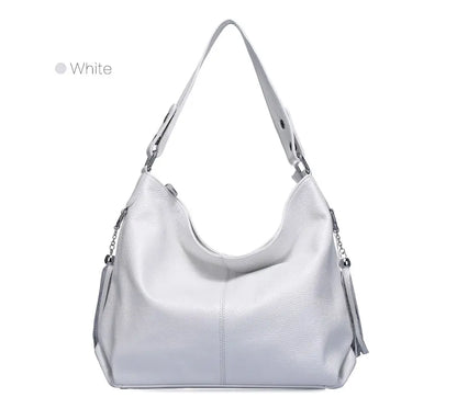 Zency 2026 New Fashion Soft Real Genuine Leather Tassel Women Handbag Elegant Ladies Hobo Shoulder Bag Messenger Purse Satchel