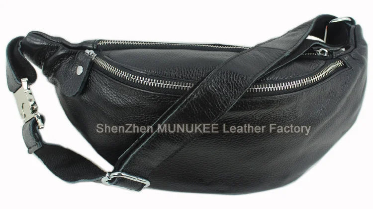 Fashion Genuine Leather waist bag for men fanny pack Leather belt bag waist pack bum bag money belt waist pouch molle pochete