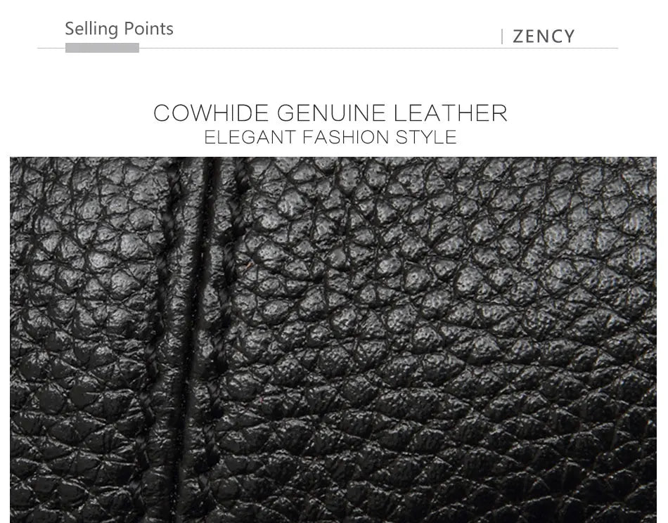 Zency 2026 New Fashion Soft Real Genuine Leather Tassel Women Handbag Elegant Ladies Hobo Shoulder Bag Messenger Purse Satchel