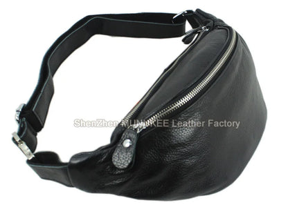 Fashion Genuine Leather waist bag for men fanny pack Leather belt bag waist pack bum bag money belt waist pouch molle pochete