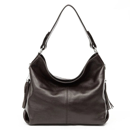 Zency 2026 New Fashion Soft Real Genuine Leather Tassel Women Handbag Elegant Ladies Hobo Shoulder Bag Messenger Purse Satchel
