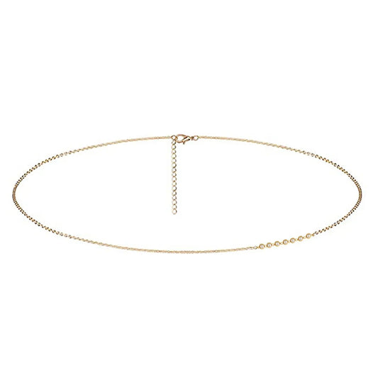 Stainless Steel Waist Chain Rhinestone Crystal Belly Body Chain For Women Minimalist Beach Bikini Sexy Body Jewelry