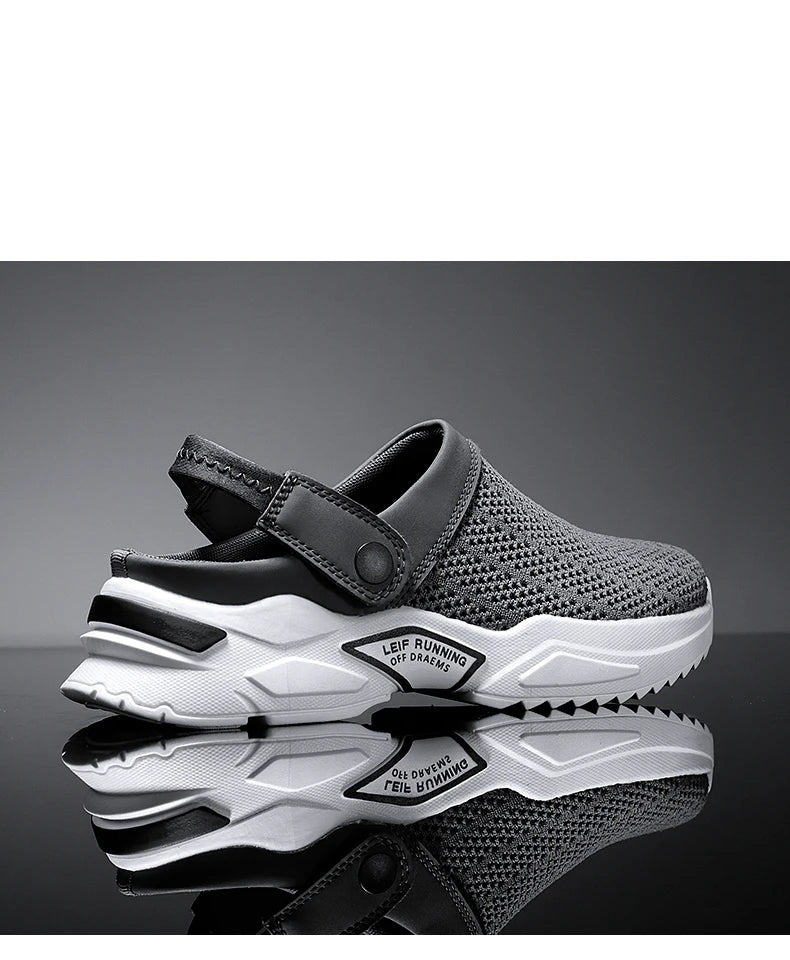 2025 Men Summer Sandal Mesh Mules Breathable Padded Beach Flip Flops Shoes Solid Flat Bath Slippers Outside Men Slippers Zapatos