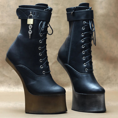 JIALUOWEI 7inch High Heel New Fancy Ponyplay bootfetish Ankle Platform Boots In Stock Fast Shipping Size36-46