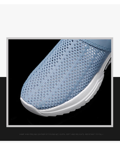 2025 Men Summer Sandal Mesh Mules Breathable Padded Beach Flip Flops Shoes Solid Flat Bath Slippers Outside Men Slippers Zapatos