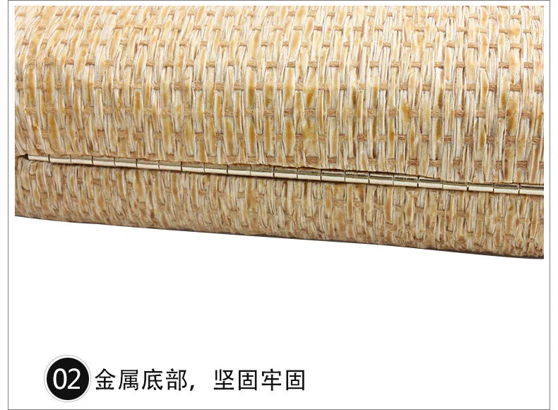 Summer Fashion Hand-woven Straw Bag Women Metal Clutches Chain Shoulder bag Crossbody Bags Ladies Party Evening Clutch Purse sac