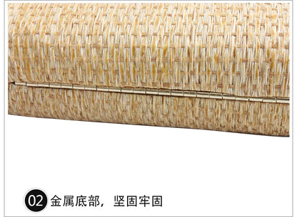 Summer Fashion Hand-woven Straw Bag Women Metal Clutches Chain Shoulder bag Crossbody Bags Ladies Party Evening Clutch Purse sac