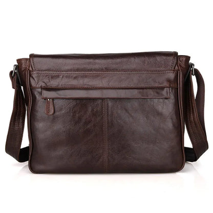 Fashion High Class Oil-Waxed Genuine Leather Shoulder Bag men Leather Messenger Bag Male Crossbody Bag Sling Leisure Bag Satchel