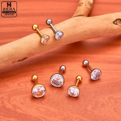 ASTM F136 Titanium Piercing Round Bowl Shaped Screw Labret Earring Set Lip Ring Cartilage Tragus Conch Jewelry Helix Nose Studs