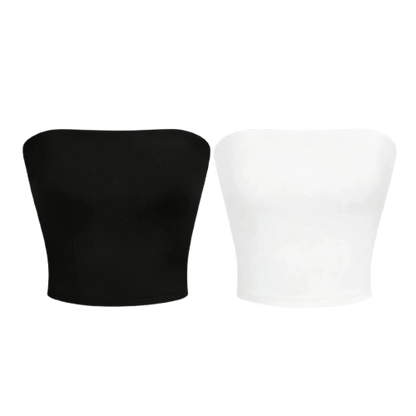 Two women's strapless blouses, sleeveless backless halter-neck summer sexy short-sleeved blouses