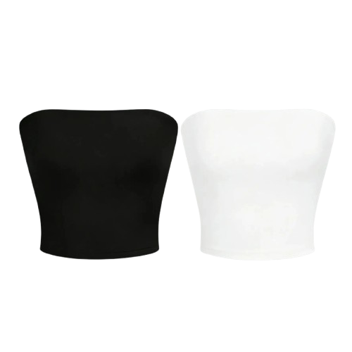 Two women's strapless blouses, sleeveless backless halter-neck summer sexy short-sleeved blouses