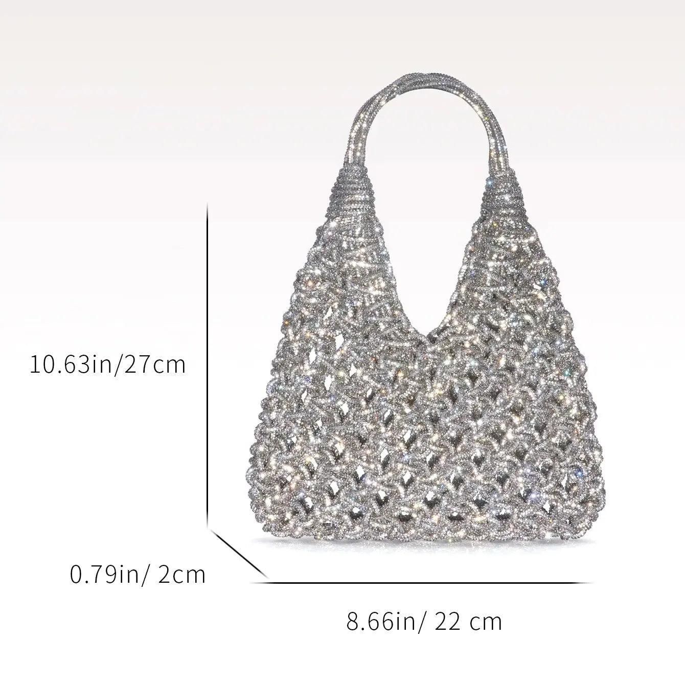 Circular Hollow Out Evening Clutch Party Bag For Women Luxury Designer Handbag New Fashion Shiny Rhinestones Shoulder Crossbody