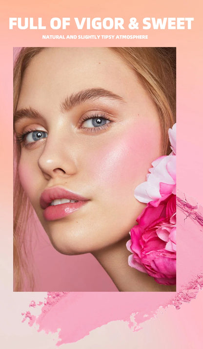 Embossed Powder Blush Peach Pink Coral Tint Makeup 3D Relief Blush Palette Brown Cheek Contour Rouge Cosmetics Face Brightens