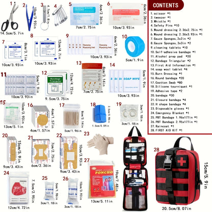 205pcs Universal First Aid Kit for Home, Travel, Outdoor & Emergency. Compact & Complete. Fast Delivery!