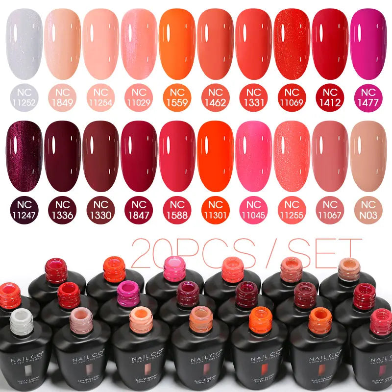 NAILCO 15ml 10/20/30pcs Nail Gel Polish 333 Colors Blue UV&LED Gel Varnish Nude Red Soak Off Semi Permanent UV Nail Gel Varnish