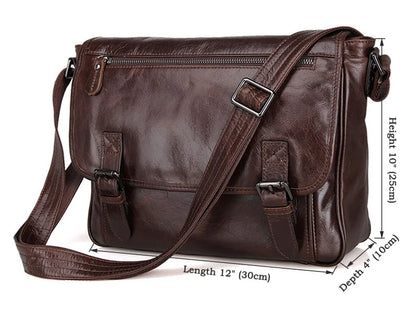Fashion High Class Oil-Waxed Genuine Leather Shoulder Bag men Leather Messenger Bag Male Crossbody Bag Sling Leisure Bag Satchel
