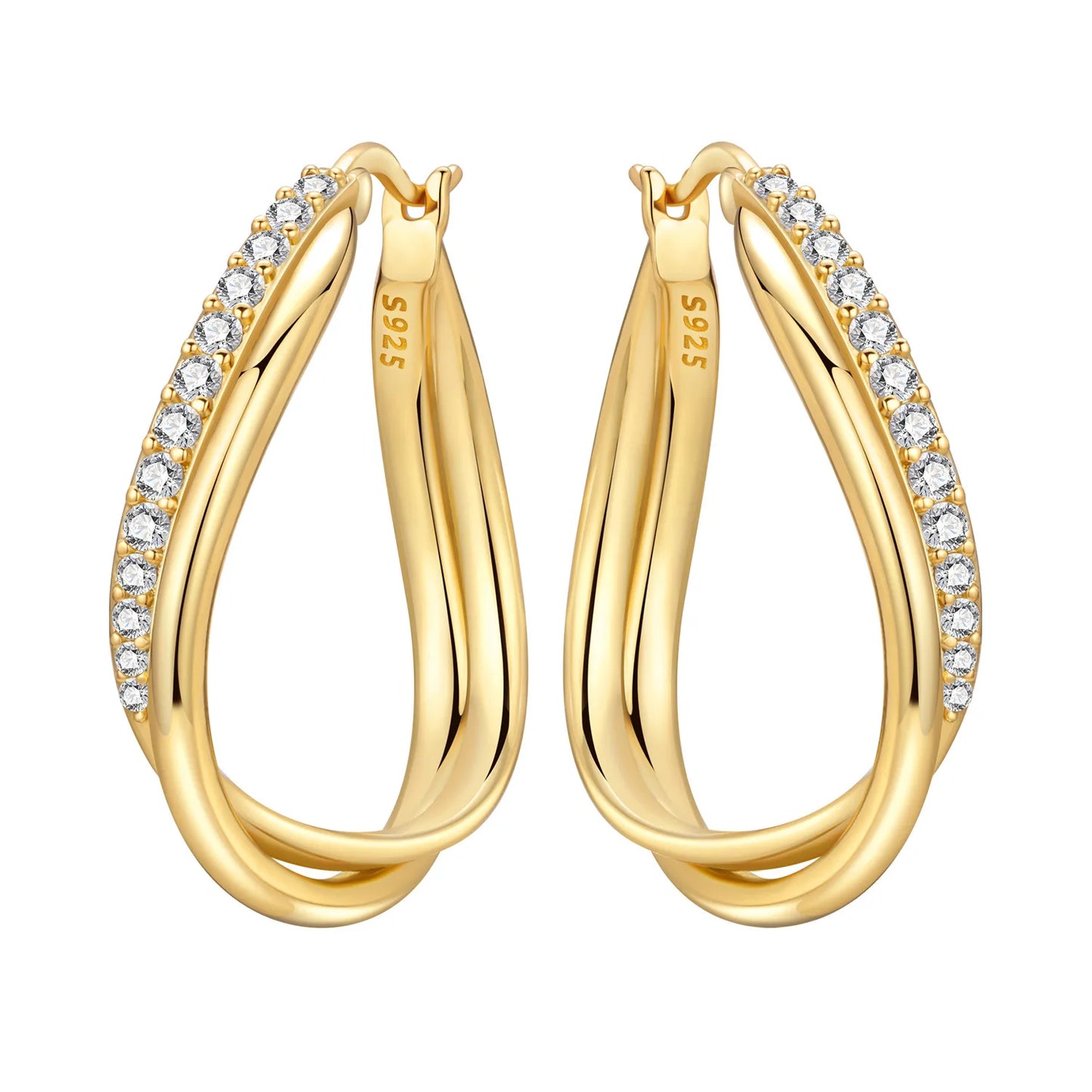 925 Sterling Silver Exquisite Multi-layer Ear Ring Jewelry Versatile Hoop Earrings For Women Jewelry Fine Birthday Party Gift