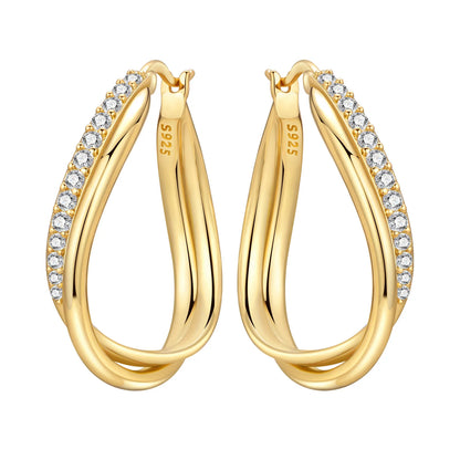 925 Sterling Silver Exquisite Multi-layer Ear Ring Jewelry Versatile Hoop Earrings For Women Jewelry Fine Birthday Party Gift