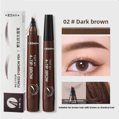 Waterproof Eyebrow Pen, Microblading Eyebrow Pencil With 4 Split Head, Natural Looking Brows Makeup ( 5 Colors)