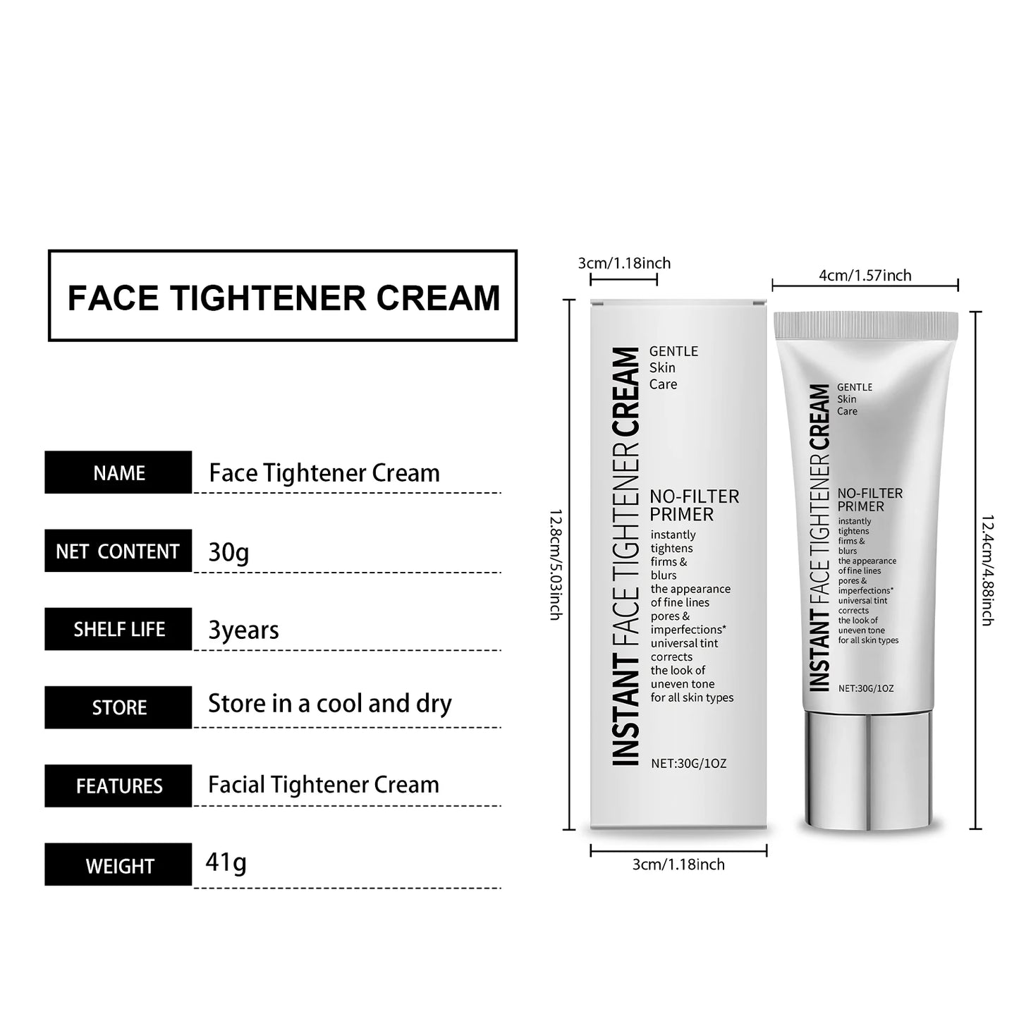Face Tighten Cream Face Primer Moisturizer Pre-Makeup Isolation Hydrating Base Smoothing Fine Lines Firming Brightening Face Ski