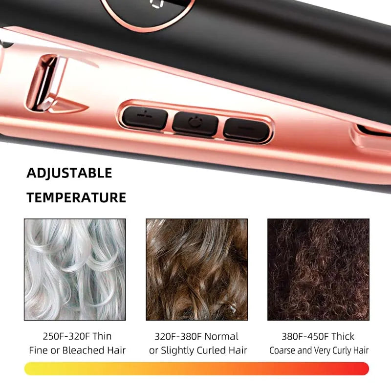 Professional Flat Iron Negative Ion Ceramic Hair Straightener Electric Fast Heat-Up Salon Styling Straightener Iron