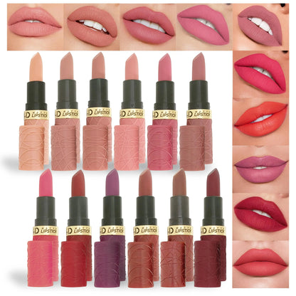 6Pcs Velvet Matte Lipstick Set Long Lasting Waterproof Lip Makeup Non Stick Moisturizing Lip Tint For Women Sexy Beauty