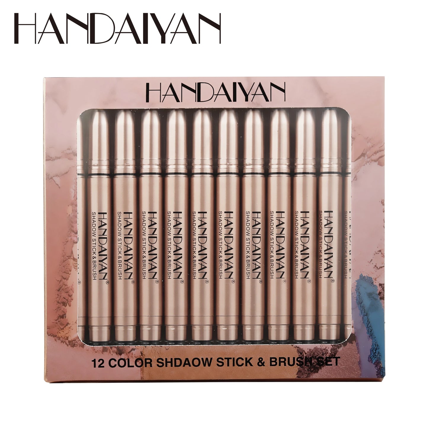 12 Colors Long Lasting Eye Shadow Pencil Set Silky Smooth Glitter Shimmer Matte Waterproof Highlighter Makeup Stick